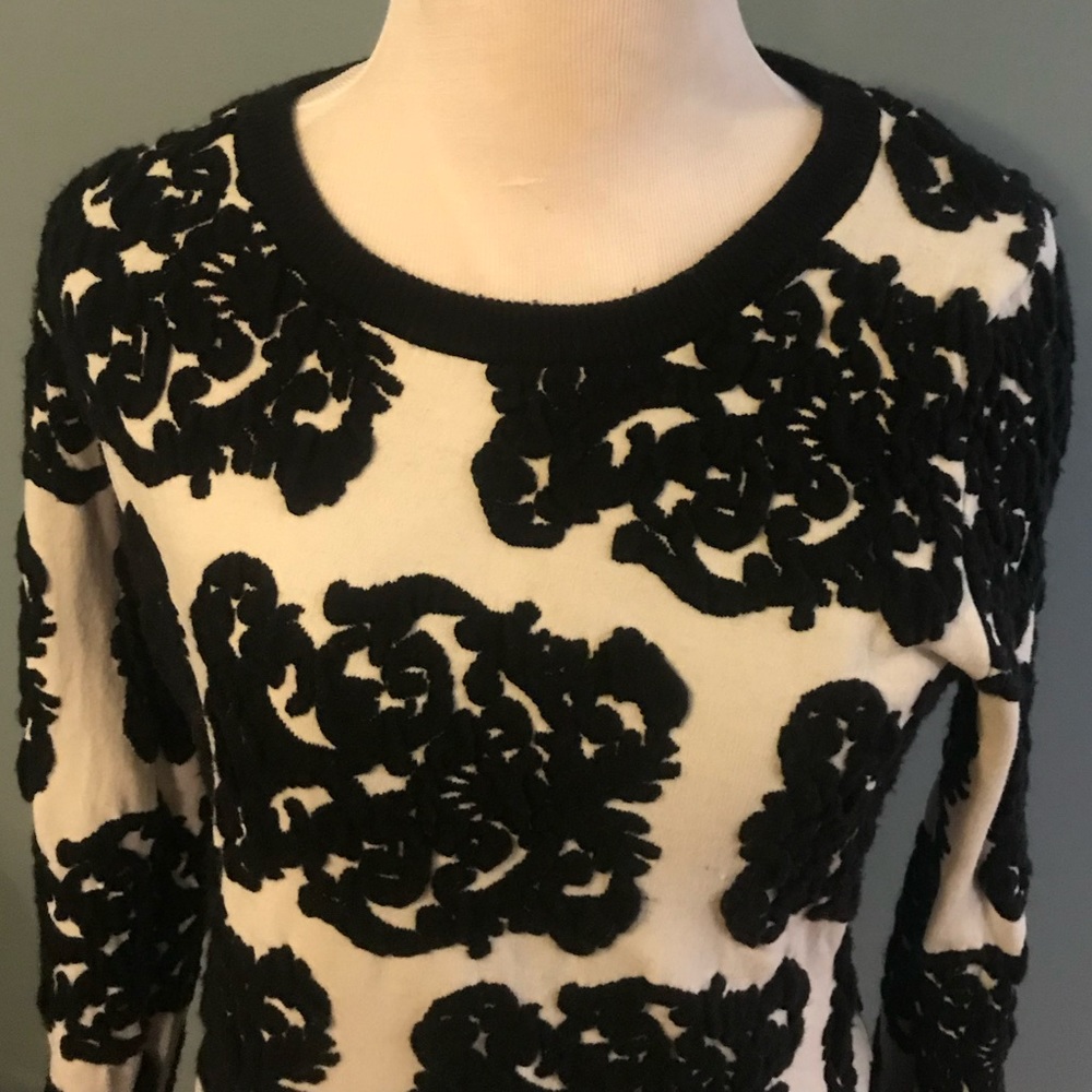 Carol Rose B&W tunic sweater - SZ S